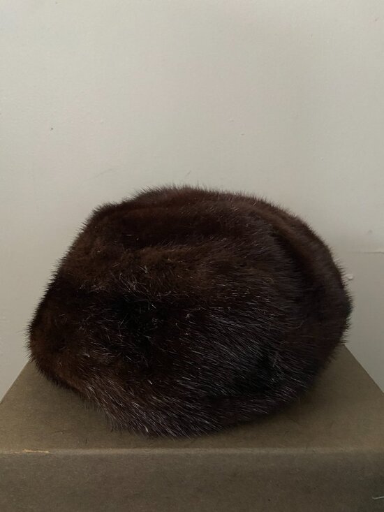 Antique Jacques Ferber Philadelphia Brown Lined Mink Fur Hat With Original Box main image 9